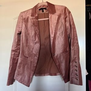 White House Black Market pink velvet blazer